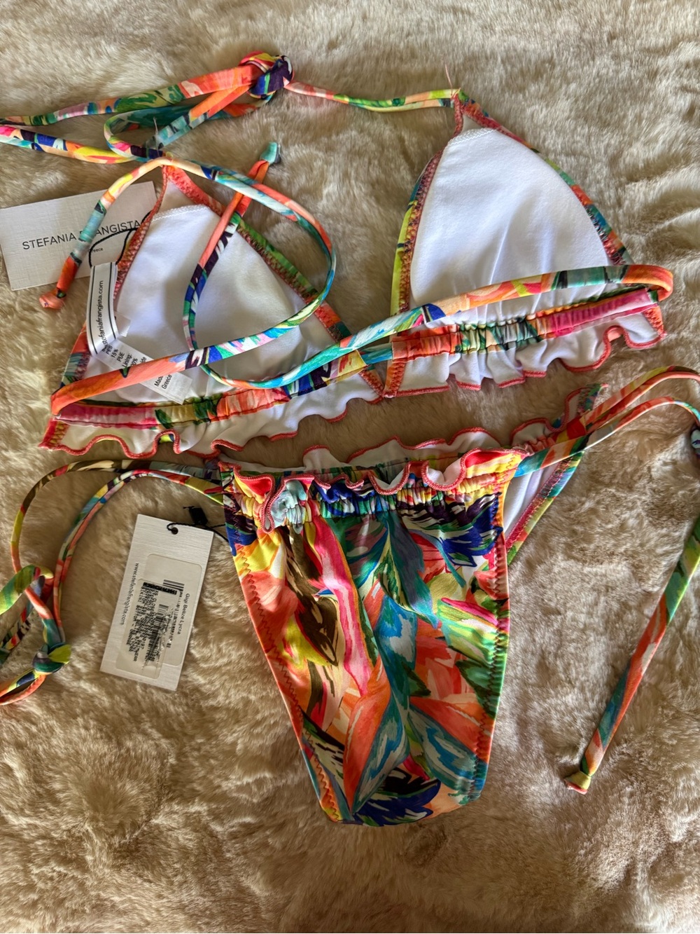 Tropical Floral Ruffle Triangle Bikini - Multi - Picture 4 of 5